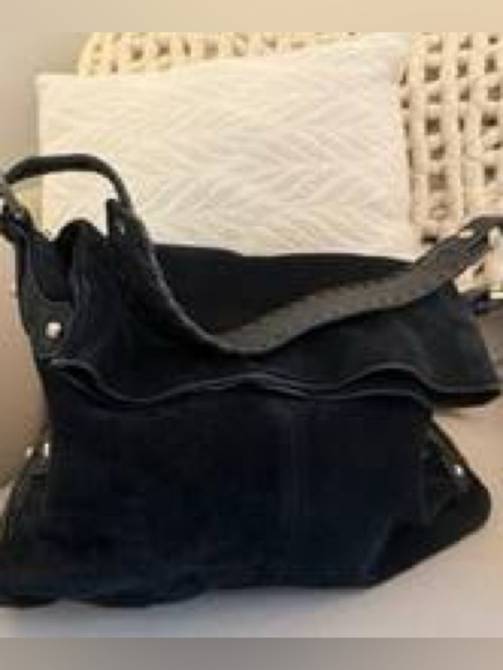 Aimee kestenburg leather and suede black shoulder bag
